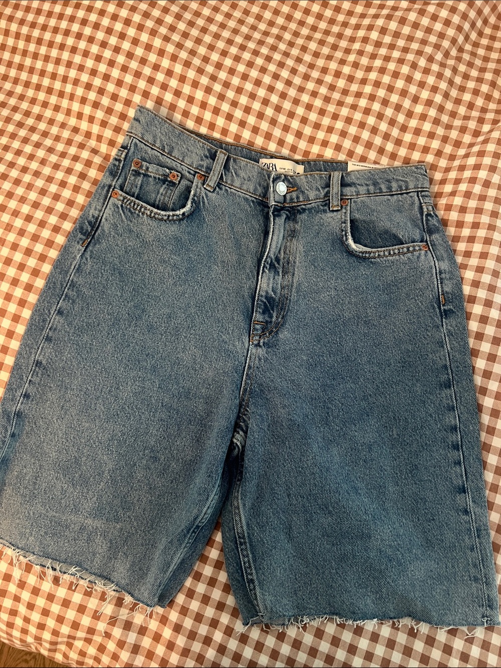 Zara 90s Bermuda short in serenity blue size 6. New with tags - Picture 3 of 3